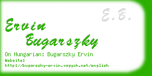 ervin bugarszky business card